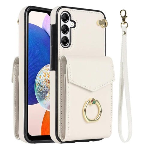 Funda para Samsung Galaxy A14 5G Ring Holder Rfid Card Slot (Beige)