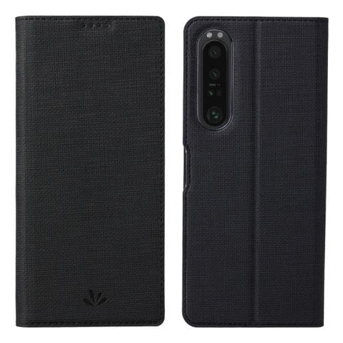 Estuche de Cuero Magnético Sony Xperia 1 V Vili Dmx Series a Prueba de Golpes (Negro)