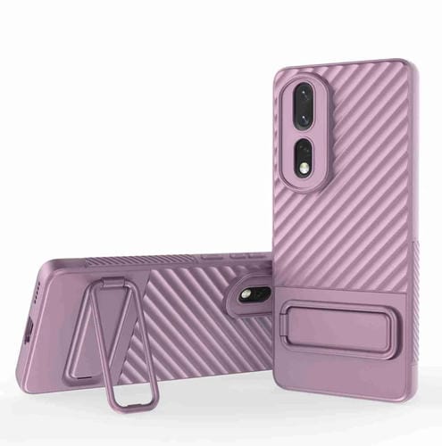 Funda TPU para Honor 80 Pro 5G con Textura Ondulada y PelĂcula de Lente (PĂșrpura)