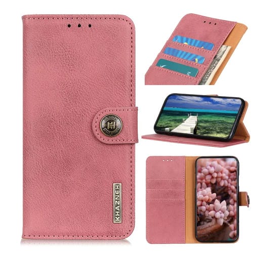 Funda para Teléfono Samsung Galaxy A35 5G Khazneh Cuero con Tapa Horizontal Textura Piel de Vaca (Rosa)