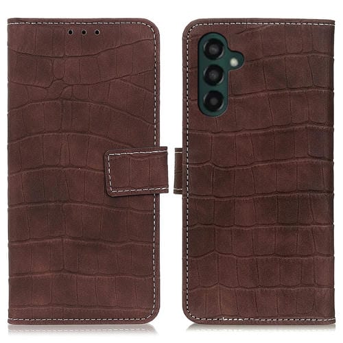 Funda Magnética de Cuero Samsung Galaxy A55 5G Textura de Cocodrilo (Marrón)