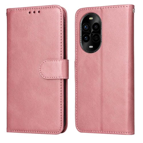Funda de Piel con Tapa y Textura de Becerro para Huawei Nova 13 Pro (Oro Rosa)