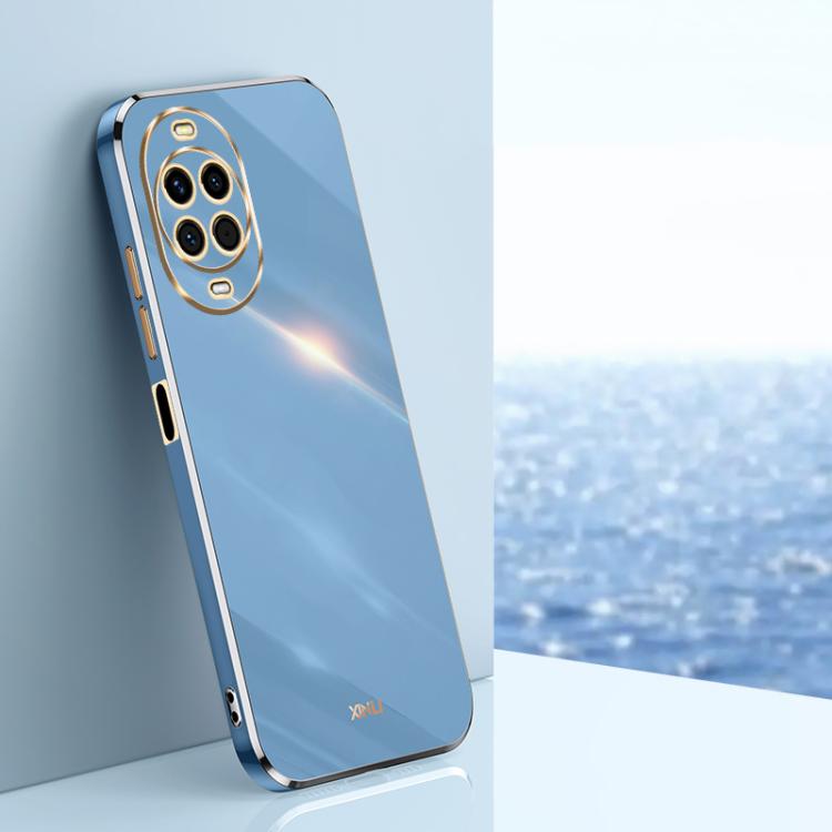 Funda de TPU con borde recto y galvanizada 6D para Huawei Nova 14 XINLI (azul celeste)