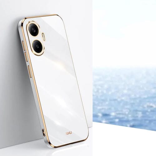 Funda de TPU con borde recto y galvanizada 6D XINLI para Redmi Turbo 4 Pro (blanca)