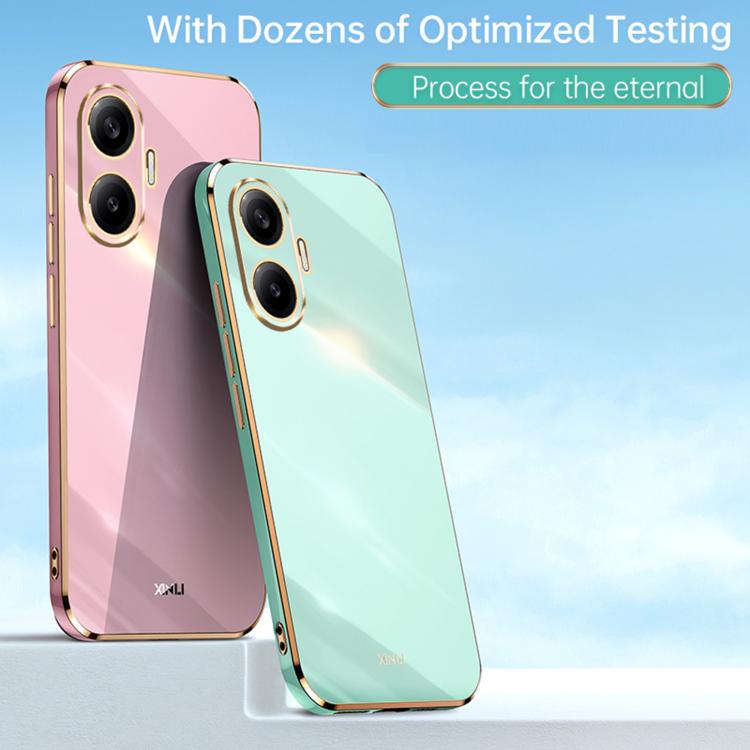 Funda de TPU con borde recto y galvanizada 6D XINLI para Redmi Turbo 4 Pro (verde menta)
