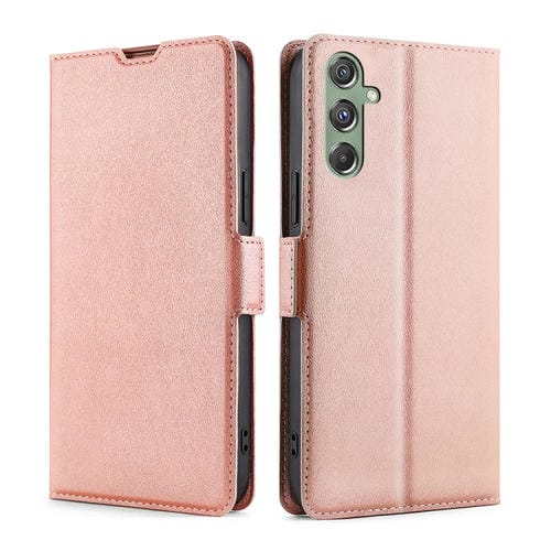 Funda para Teléfono Samsung Galaxy M34 5G F34 5G Cuero con Tapa Horizontal y Hebilla Lateral (Oro Rosa)