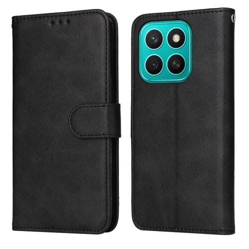 Funda de Piel con Tapa para Honor X8C 4G (Negra) Textura Clásica Becerro