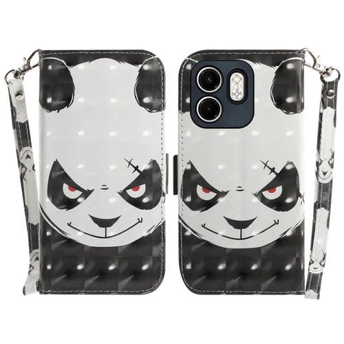 Funda de Cuero con Tapa Horizontal para Infinix Hot 50I Smart 9 (Oso Enojado)
