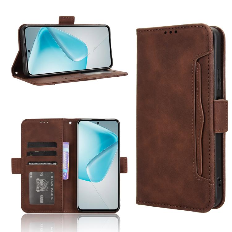 Funda de Cuero Piel de Becerro con Ranuras para Tarjetas para Infinix Hot 50 Pro 4G (Marrón)