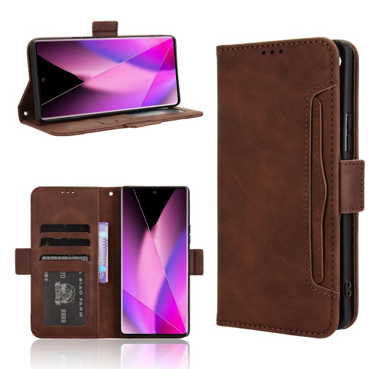 Funda de Cuero Textura Piel de Becerro con Ranuras para Tarjetas para Infinix Zero 40 5G (Marrón)