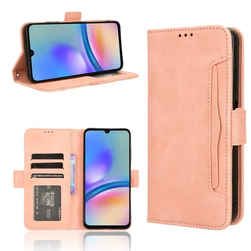 Funda para Samsung Galaxy A05S 4G Skin Feel Becerro Textura Ranuras para Tarjetas (Rosa)