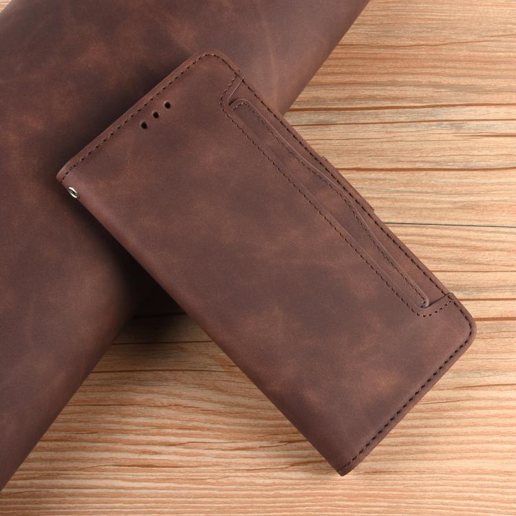 Funda de Piel Becerro para Sharp Aquos R9 Pro con Ranuras para Tarjetas (MarrĂłn)
