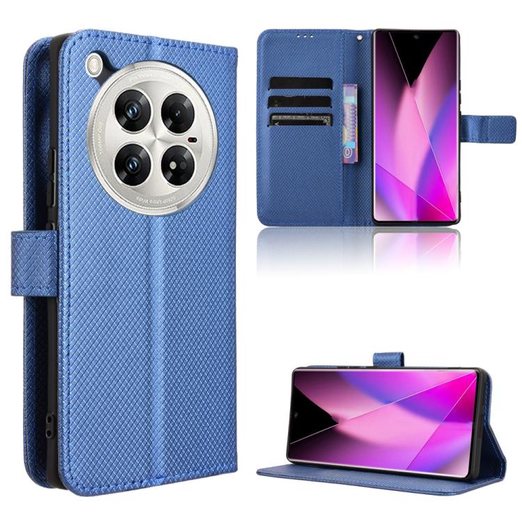 Funda de Cuero con Textura de Diamante para Infinix Zero 40 5G (Azul)