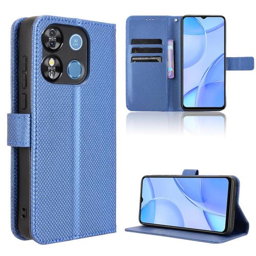Funda de Cuero con Textura de Diamante para Oukitel C57S (Azul)