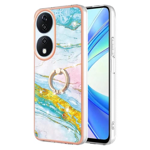 Funda para Teléfono Honor X7B 4G/5G con Soporte Anillo Mårmol TPU (Verde)