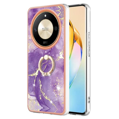 Funda para TelĂ©fono Honor X9B con Soporte Anillo Revestimiento MĂĄrmol Imd TPU (PĂșrpura)