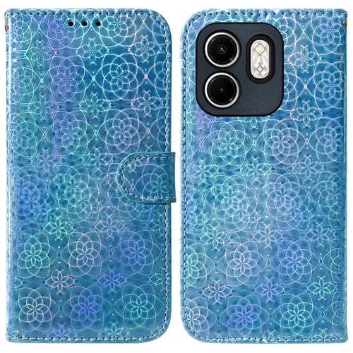 Funda de Cuero con Hebilla Magnética para Infinix Hot 50I y Smart 9 (Azul)