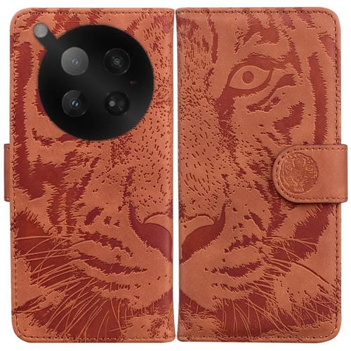 Funda de cuero con tapa y estampado de tigre para Infinix Zero 40 4G/5G (marrón)