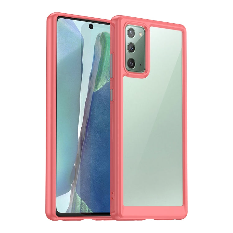 Para Samsung Galaxy Note20 Colorful Series Acrylic + TPU Phone Case (Rojo)