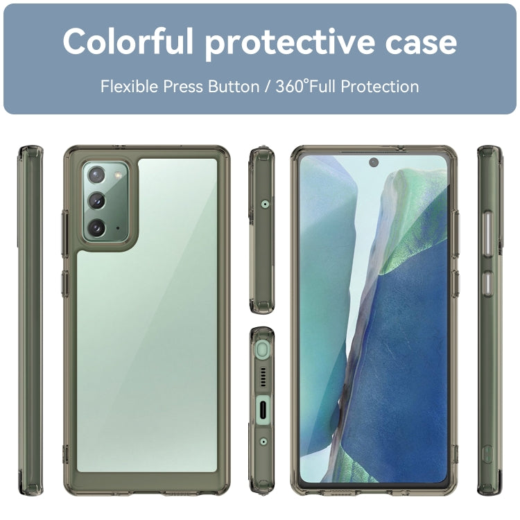 Para Samsung Galaxy Note20 Colorful Series Acrylic + TPU Phone Case (Gris transparente)