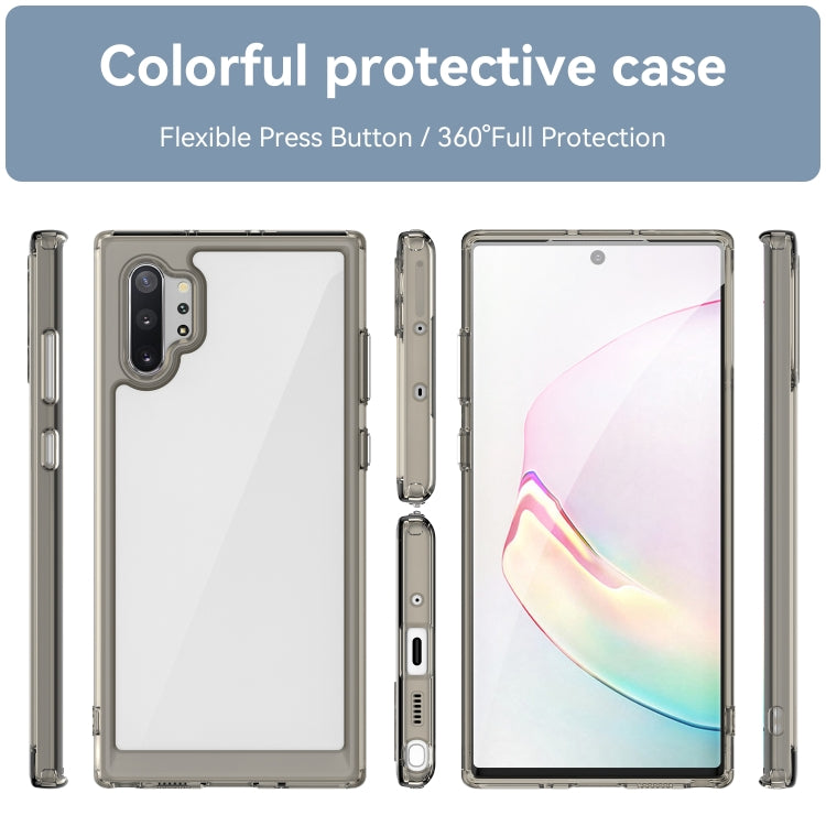 Para Samsung Galaxy Note10+ 5G Colorful Series Acrylic + TPU Phone Case (Gris transparente)