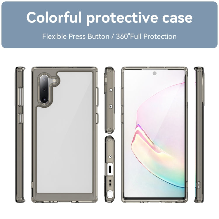Para Samsung Galaxy Note10 Colorful Series Acrylic + TPU Phone Case (Gris transparente)