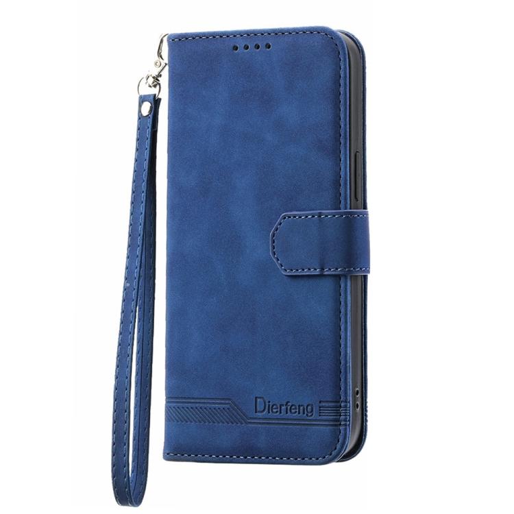 Funda híbrida de Cuero PU y TPU Dierfeng Dream Line para Huawei Nova 13 Pro (Azul)