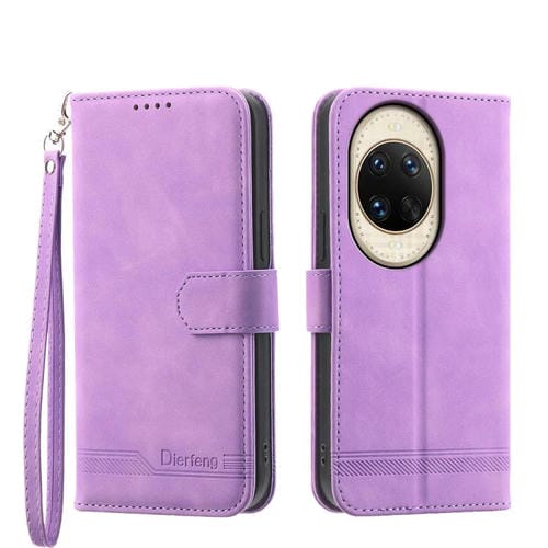 Funda híbrida de TPU y cuero sintético Dierfeng Dream Line para Huawei nova 14 Ultra (morado)
