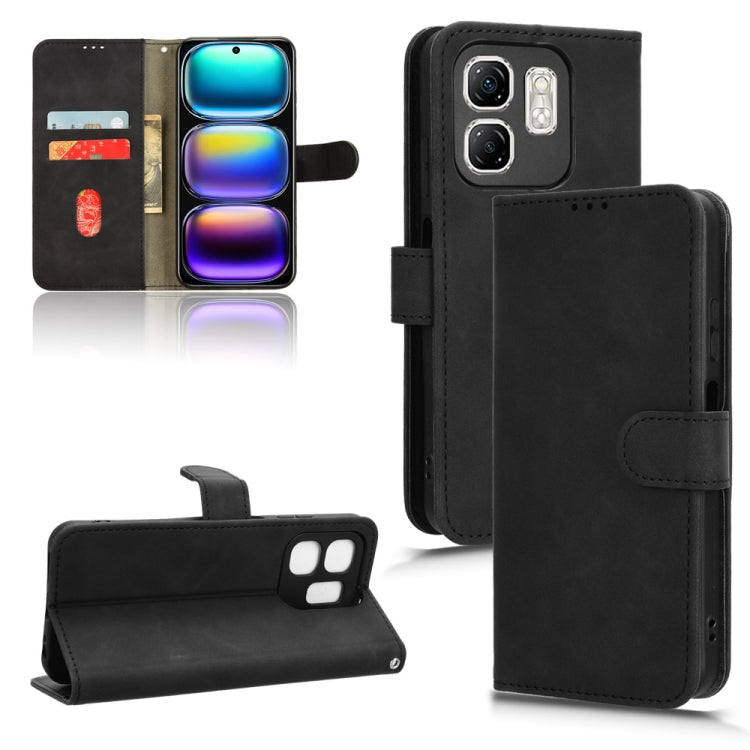 Funda de Cuero con Tapa Magnética para Infinix Hot 50I Smart 9 (Negra)