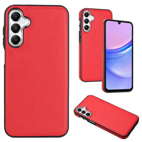 Funda para Teléfono Samsung Galaxy A15 Textura de Cuero Cobertura Total (Rojo)