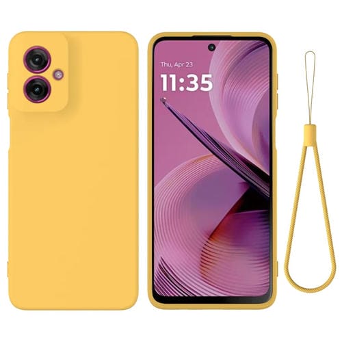 Funda de Silicona LĂquida a Prueba de Golpes para Motorola Moto G55 (Amarillo)