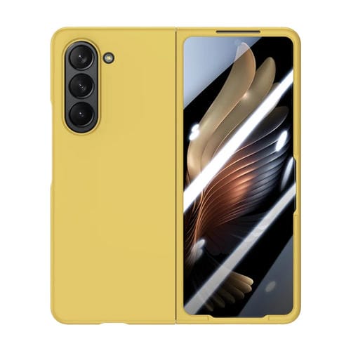 Para Samsung Galaxy Z Fold5 PC integrada Skin Feel Funda para teléfono a prueba de golpes (amarillo limón)