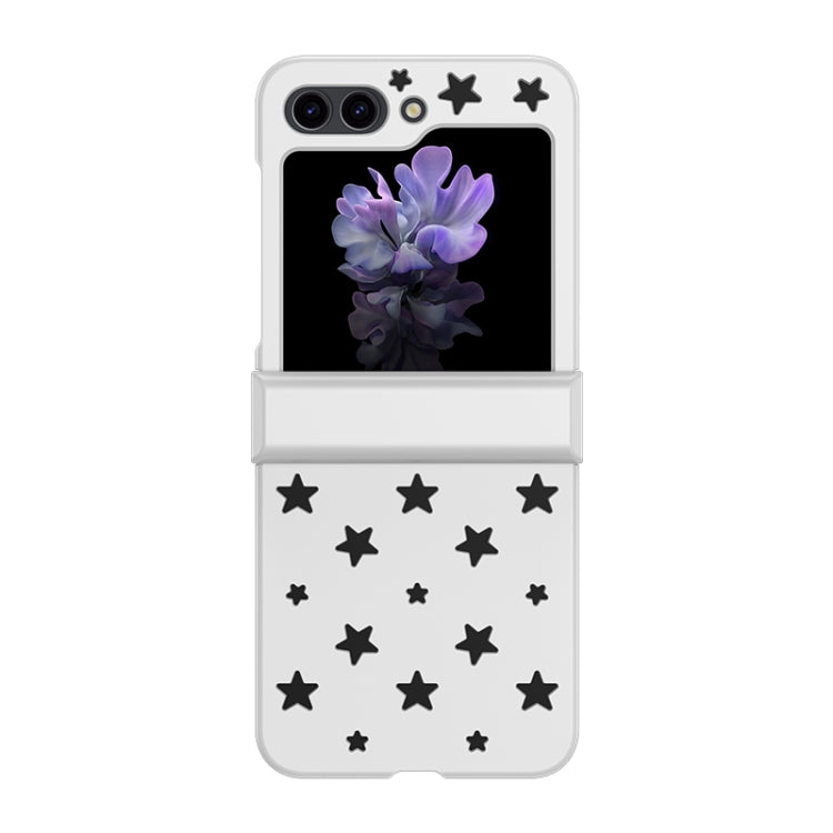 Para Samsung Galaxy Z Flip5 Star Pattern PC Skin Feel Funda para teléfono a prueba de golpes (Blanco)