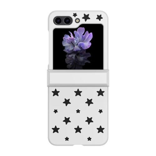 Para Samsung Galaxy Z Flip5 Star Pattern PC Skin Feel Funda para teléfono a prueba de golpes (Blanco)