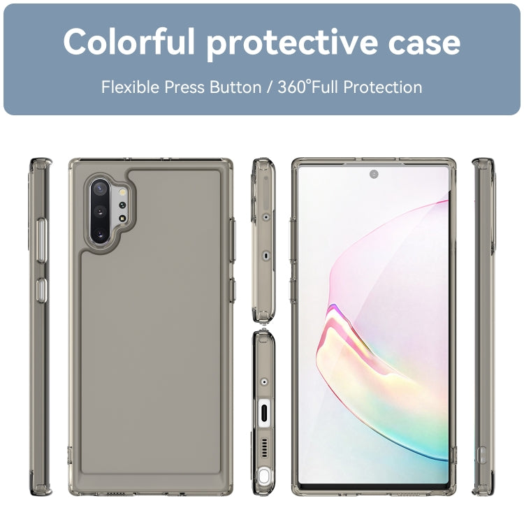 Para Samsung Galaxy Note10+ Candy Series TPU Phone Case (Gris transparente)