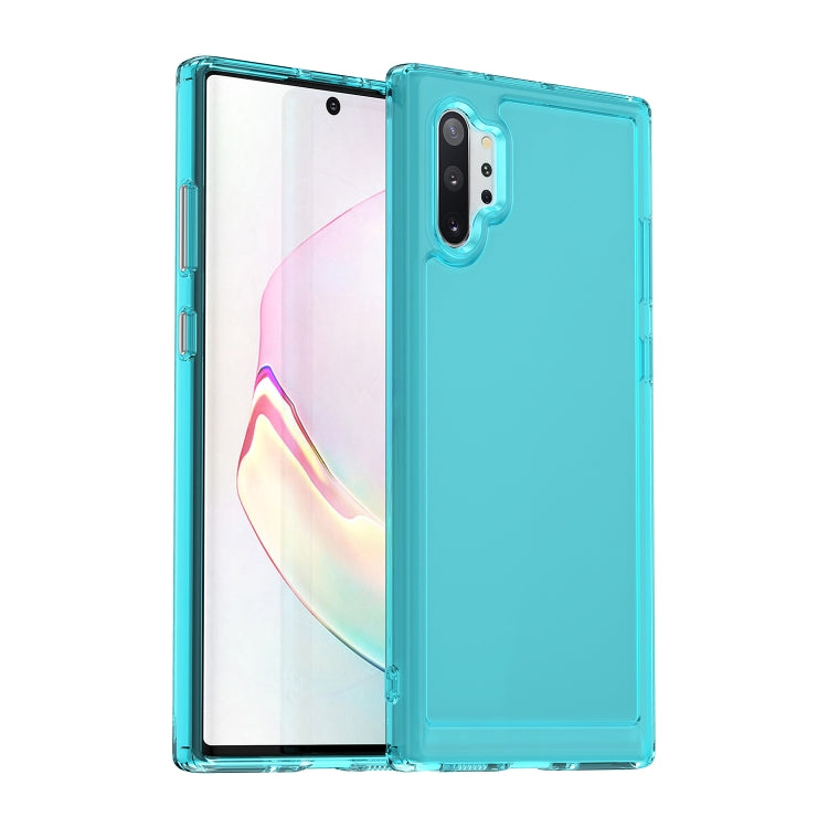 Para Samsung Galaxy Note10+ 5G Candy Series TPU Phone Case (Azul transparente)