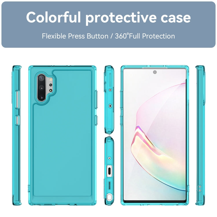 Para Samsung Galaxy Note10+ 5G Candy Series TPU Phone Case (Azul transparente)