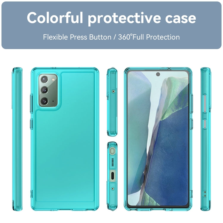 Para Samsung Galaxy Note20 Candy Series TPU Phone Case (Azul transparente)