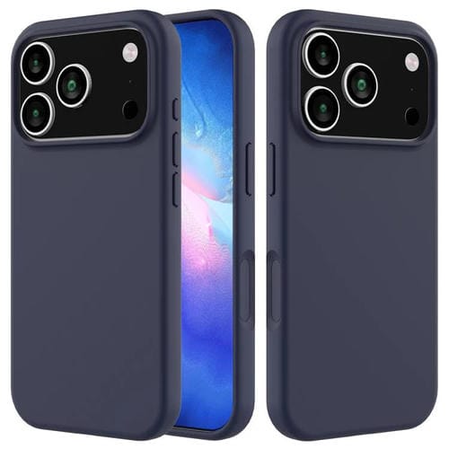Funda de silicona de color liso para iPhone 17 Pro Max (azul medianoche)