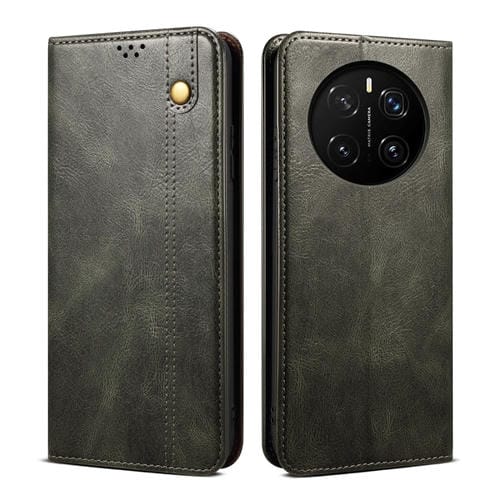 Funda de Cuero Crazy Horse con Cera de Aceite para Teléfono For Honor Magic7 (Verde)