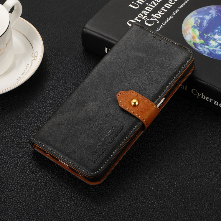 Funda de Cuero con Tapa y Textura Piel de Vaca para OnePlus Nord 13 Khazneh (Negra)
