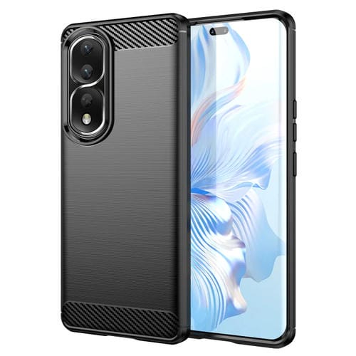 Funda para Honor 80 Pro TPU Fibra de Carbono Textura Cepillada (Negro)