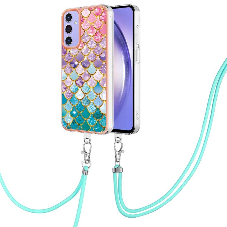 Caja de Teléfono Samsung Galaxy A15 5G Imd TPU Galvanoplastia con Cordón (Escamas de Colores)