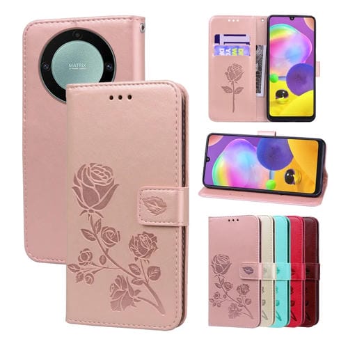 Funda para Teléfono Samsung Galaxy A05S Cuero PU con Tapa en Relieve (Oro Rosa)