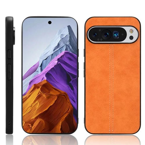 Funda para Google Pixel 9 Pro XL con Contraportada de Costura y PatrĂłn de Vaca (Amarillo)