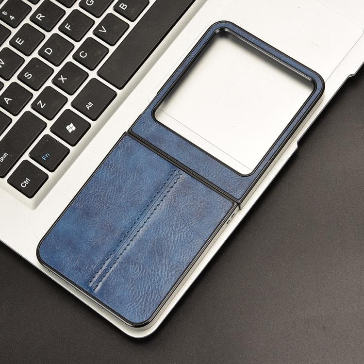 Funda Trasera para Tecno Phantom V Flip2 con Estampado de Vaca (Azul)