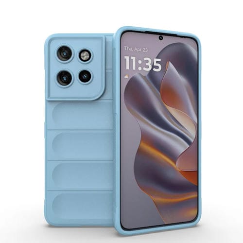 Funda TPU + Franela con Magic Shield para Motorola Edge 50 Neo (Azul Claro)