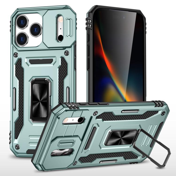 Funda protectora de PC y TPU para cámara de iPhone 17 Pro Max (verde alpino)