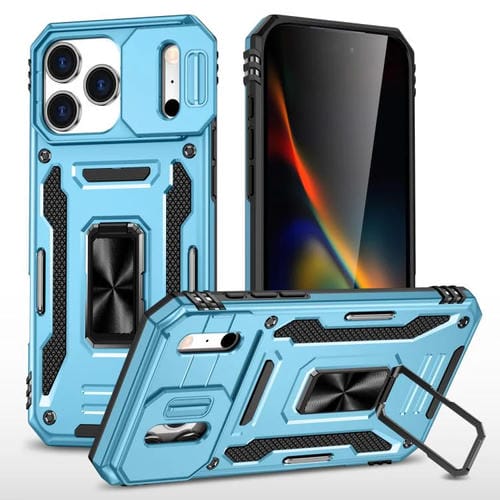 Funda protectora de PC + TPU para cámara de iPhone 17 Pro (azul claro)