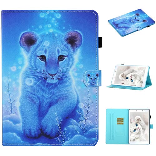 Estuche de Cuero Samsung Galaxy Tab a 8.0 T290 con Tapa Horizontal, Soporte y Ranuras para Tarjetas (Little Tiger)